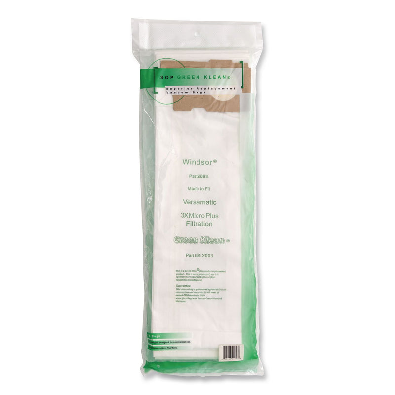 Green Klean® GK-2003 Replacement Vacuum Bag, 10 Bags/Pack, 10 Packs/Carton (GRKGK2003) Case of 10