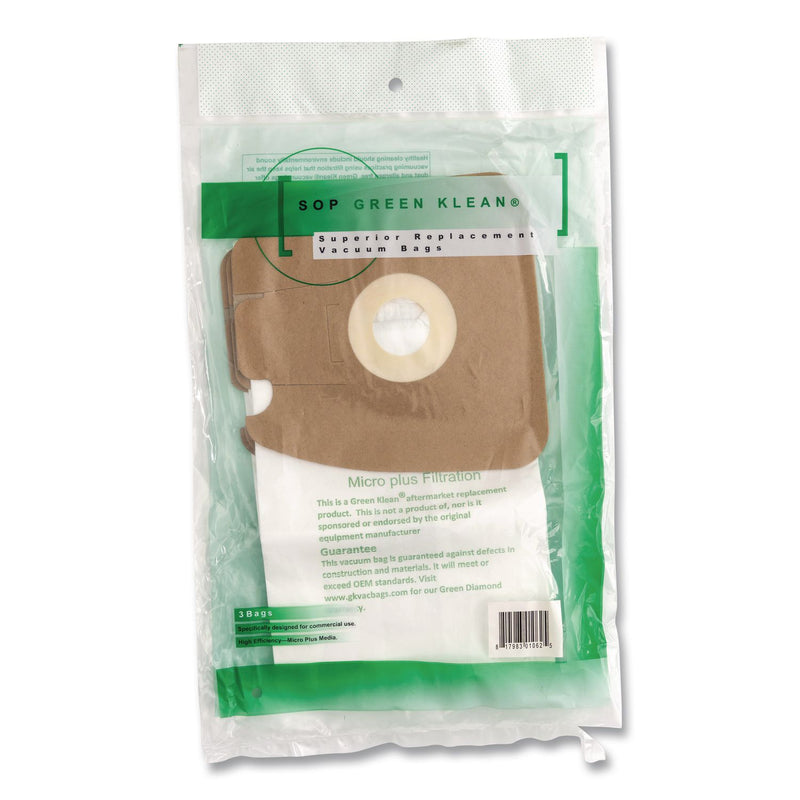 Green Klean® GK-EurMM Replacement Bag, 3 Bags/Pack, 12 Packs/Carton (GRKGKEURMM) Case of 12