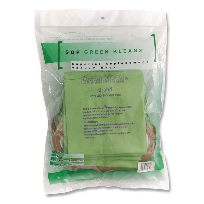 Green Klean® GK-S-Coach-PRO Replacement Bag, 10 Bags/Pack, 10 Packs/Carton (GRKGKSCOACHPRO) Case of 10