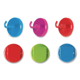 Learning Resources® Super Strong Magnetic Clips and Hooks, Small, 1.5" Diameter, Assorted Colors, 3 Clips/3 Hooks (LRNLER2691) Each