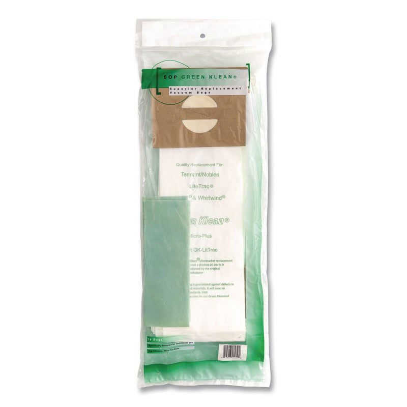 Green Klean® GK-LitTrac Replacement Bag, 10 Bags/Pack, 10 Packs/Carton (GRKGKLITTRAC) Case of 10