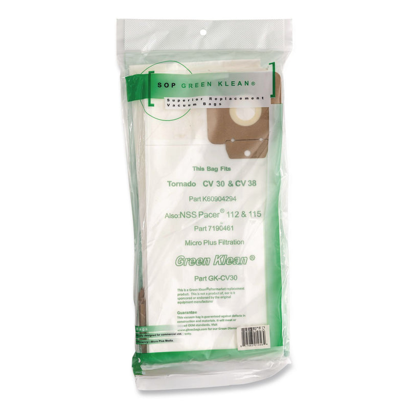 Green Klean® GK-CV30 Replacement Bag, 10 Bags/Pack, 10 Packs/Carton (GRKGKCV30) Case of 10