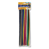 Creativity Street® Regular Stems, 12" x 4mm, Metal Wire/Polyester, Assorted Colors, 100/Pack (CKCPAC711201R) Pack of 100