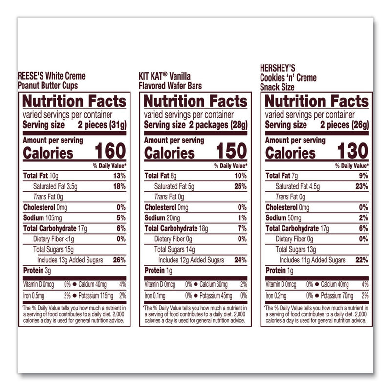 Hershey®'s All Time Greats White Snack Size Assortment, White Chocolate, 29.31 oz Bag (GRR22002587) Each
