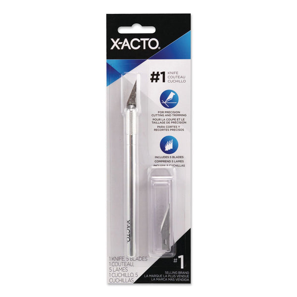 X-ACTO® No. 1 Precision Knife, 1 Knife with 5 Blades/Pack (EPIX3311) Pack of 6