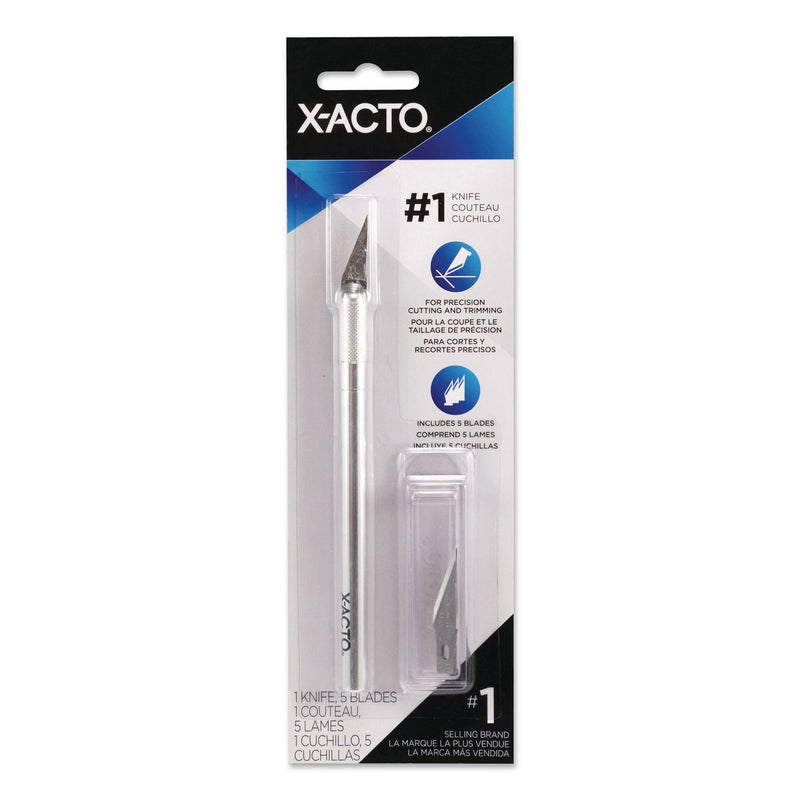 X-ACTO® No. 1 Precision Knife, 1 Knife with 5 Blades/Pack (EPIX3311) Pack of 6