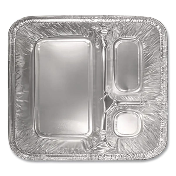 Handi-Foil Aluminum Oblong Container with Lid, 3-Compartment (HFA204535-250W) Case of 250