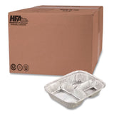 Handi-Foil Aluminum Oblong Container with Lid, 3-Compartment (HFA204535-250W) Case of 250