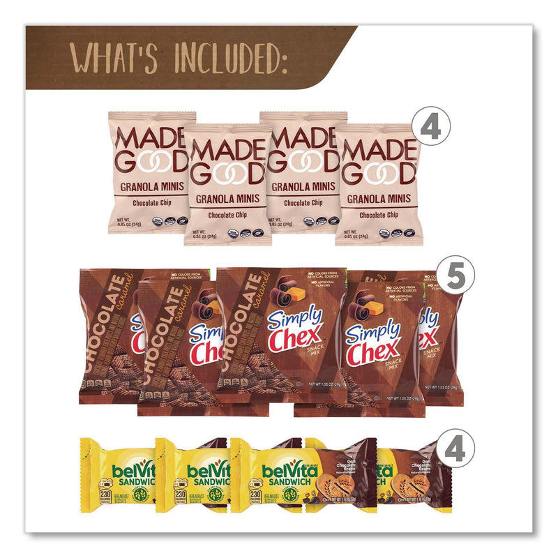 Snack Box Pros Chocolate for Breakfast Snack Box, Chocolate, 23 Assorted Snacks/Box (GRR70000192) Box of 23