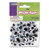 Creativity Street® Wiggle Eyes, 0.27", 0.39", 0.47", 0.59", Black, 100/Pack (CKCPAC344602R) Pack of 100