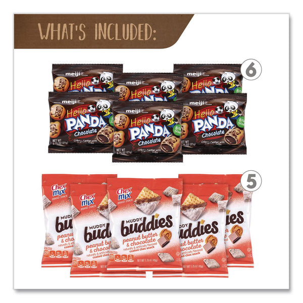 Snack Box Pros Peanut Butter and Chocolate Dessert Box, Peanut Butter Chocolate, 24 Assorted Snacks/Box (GRR70000193) Box of 24