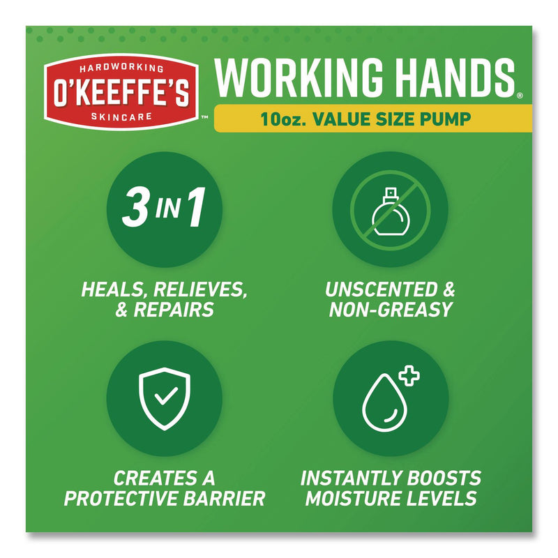 O'Keeffe's® Working Hands Hand Cream, 10 oz Pump Bottle, 2/Carton (GOR116639) Case of 2