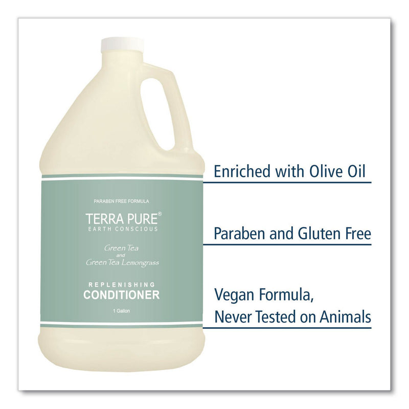Diversified Hospitality Solutions Terra Pure Conditioner Gallon, Green Tea Lemongrass Scent, 1 gal Bottle, 4/Carton (DHS002256) Case of 4