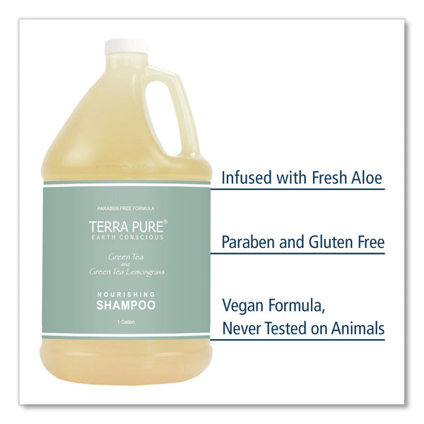 Diversified Hospitality Solutions Terra Pure Shampoo Gallon, Green Tea Lemongrass Scent, 1 gal Bottle, 4/Carton (DHS002287) Case of 4