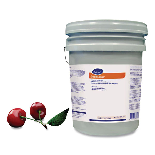 Diversey Good Sense Dumpster Deodorant, Cherry, 5 gal (DVO95618635) Each