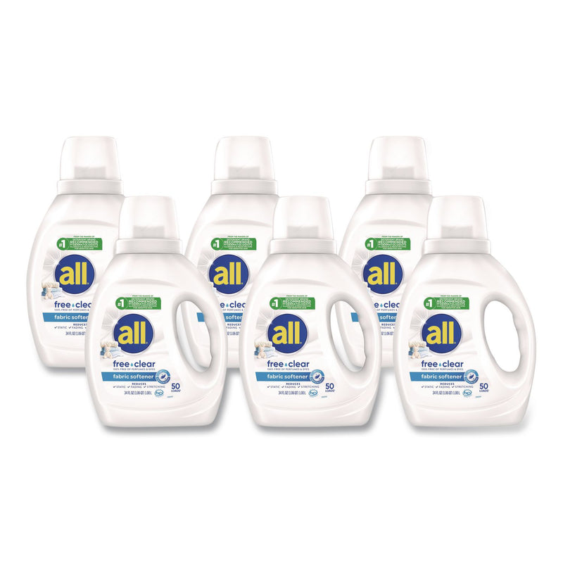 all® Free Clear Liquid Fabric Softener, Fragrance Free, 34 oz Bottle, 6/Carton (DIA47430) Case of 6