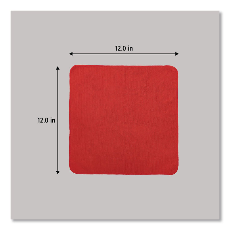 Rubbermaid Microfiber Cleaning Cloths, 12 x 12, Red, 24/Pack (RCP1820577) Pack of 24