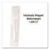 Berkley Square Individually Wrapped Mediumweight Cutlery, Forks, White, 1,000/Carton (BSQ1102000) Case of 1000