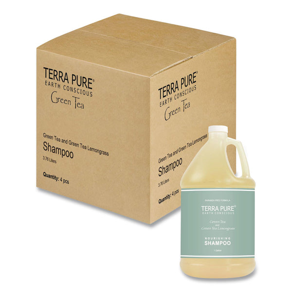 Diversified Hospitality Solutions Terra Pure Shampoo Gallon, Green Tea Lemongrass Scent, 1 gal Bottle, 4/Carton (DHS002287) Case of 4