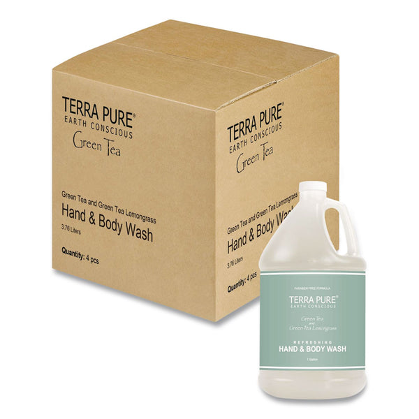 Diversified Hospitality Solutions Terra Pure Body Wash Gallon, Green Tea Lemongrass, 1 gal Bottle, 4/Carton (DHS002294) Case of 4