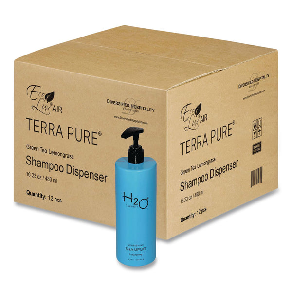 Diversified Hospitality Solutions H2O Therapy Shampoo Air Pump, White Tea and Lemongrass Scent, 16.23 oz Bottle, 12/Carton (DHS259805) Case of 12