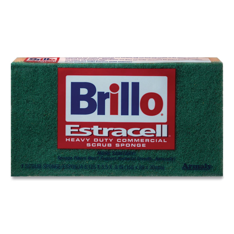 Brillo® Commercial Heavy Duty Scrub Sponge, 3.5 x 6.12, 0.8" Thick, Orange/Green,12/Carton (AMY21006) Case of 12