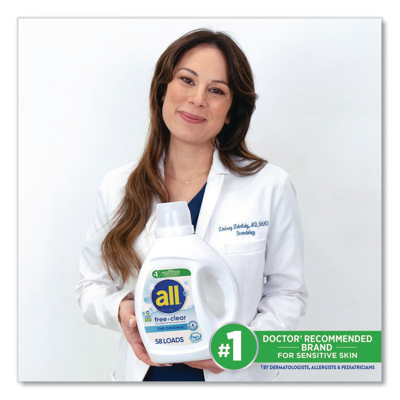 all® Free Clear HE Laundry Detergent, 58 Loads, Unscented, 73 oz Bottle, 6/Carton (DIA47415) Case of 6