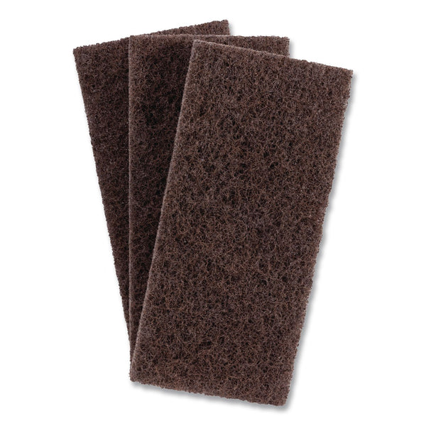 Boardwalk® Heavy-Duty Utility Pad, 4.62 x 10, Brown, 10/Carton (BWK403B) Case of 10