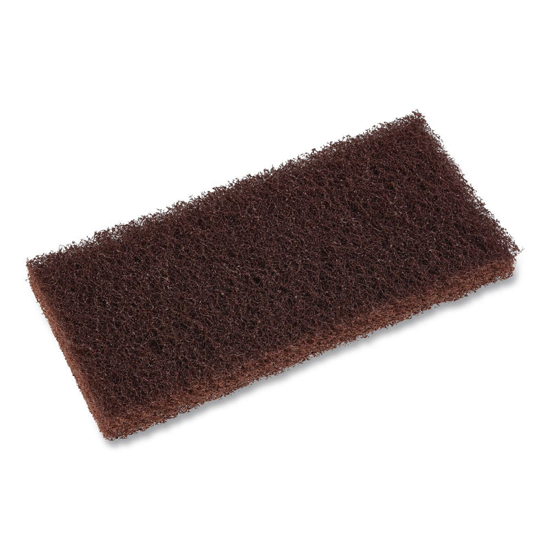 Boardwalk® Heavy-Duty Utility Pad, 4.62 x 10, Brown, 10/Carton (BWK403B) Case of 10