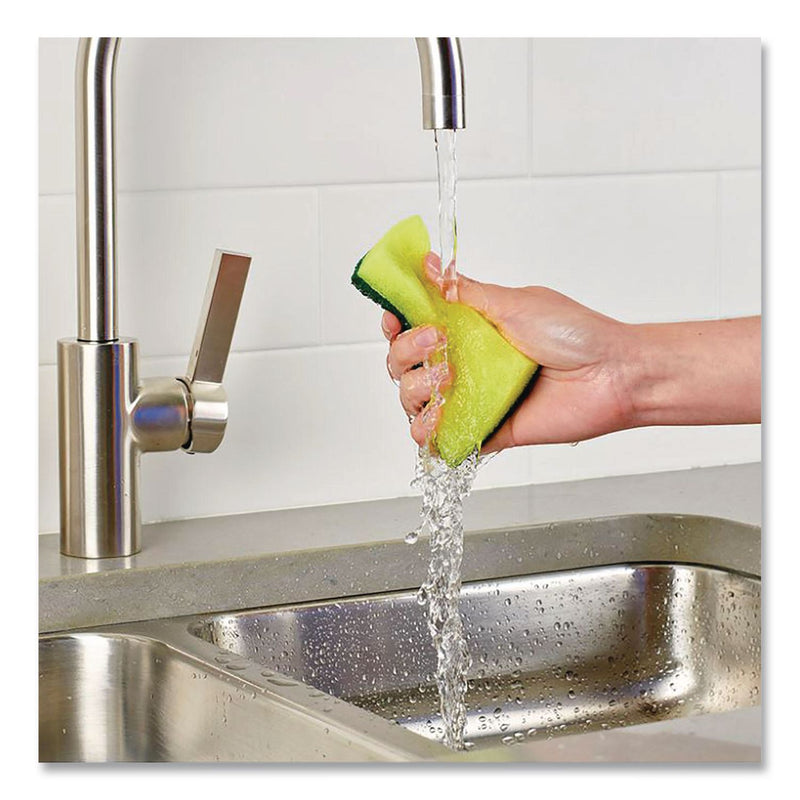 Brillo® Estracell Heavy Duty Scrub Sponge, 4.9 x 2.9, 0.8" Thick, Yellow/Green, 12/Carton (AMY21001) Case of 12