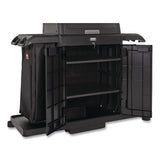 Rubbermaid® Commercial Housekeeping Cart with Hood and Doors, Plastic, 4 Shelves,1 Bin, 24.4 x 62.4 x 56.9, Black (RCP2202587) Each