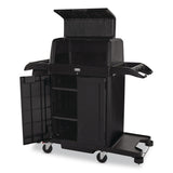 Rubbermaid® Commercial Housekeeping Cart with Hood and Doors, Plastic, 4 Shelves,1 Bin, 24.4 x 62.4 x 56.9, Black (RCP2202587) Each