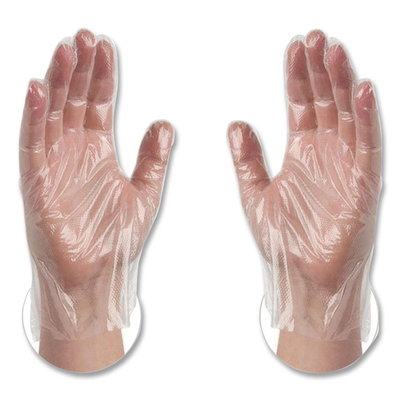 X3® by AMMEX® Poly Food Safe Industrial Gloves, Powder-Free, Medium, Clear, 500/Box (AXCPGLOVEM500) Box of 500