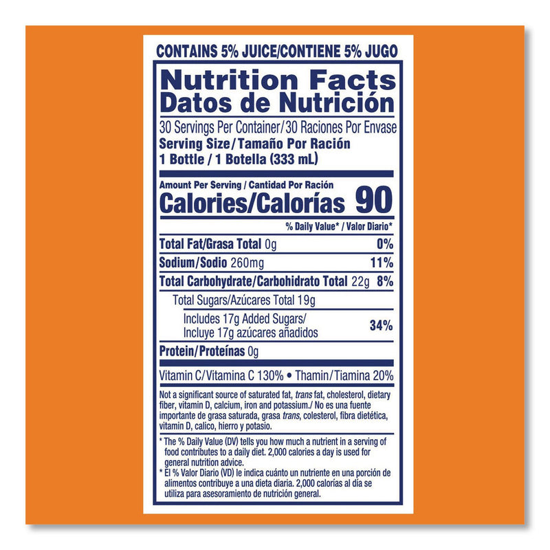 SUNNY D® Tangy Original Sport Bottle, Orange, 11.3 oz Bottle, 30/Carton (GRR22002659) Case of 30