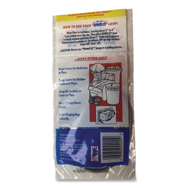 BAND IT® Trash Can Loops, for 32 gal to 55 gal Cans, 0.25" x 25", Gray, 36/Carton (AMY44455) Case of 36