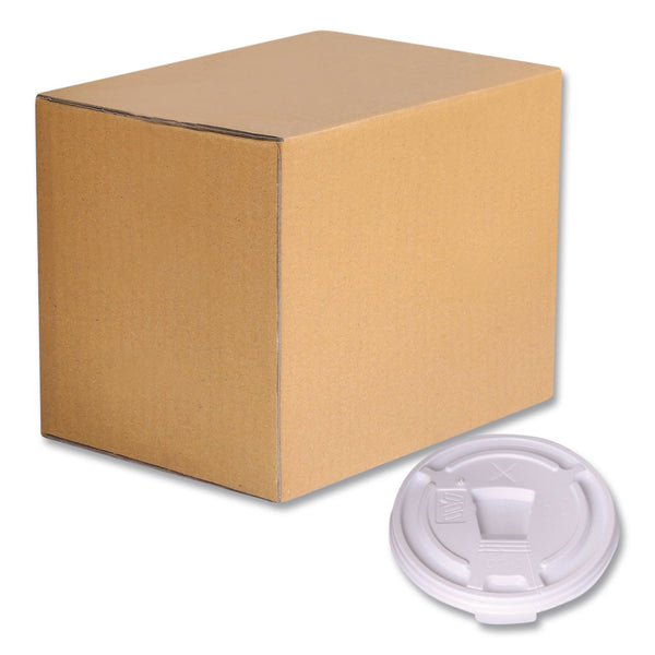 WinCup® Plastic Lids for Foam Cups and Bowls, Drink-Thru, Fits 10 oz Hot Cups, White, 1,000/Carton (WCP222064) Case of 1000