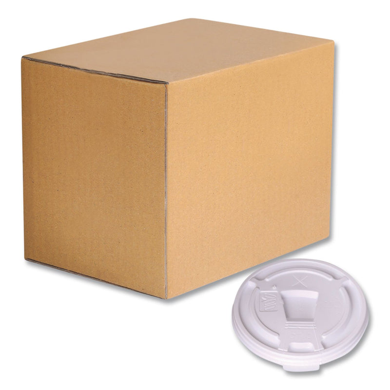 WinCup® Plastic Lids for Foam Cups and Bowls, Drink-Thru, Fits 10 oz Hot Cups, White, 1,000/Carton (WCP222064) Case of 1000