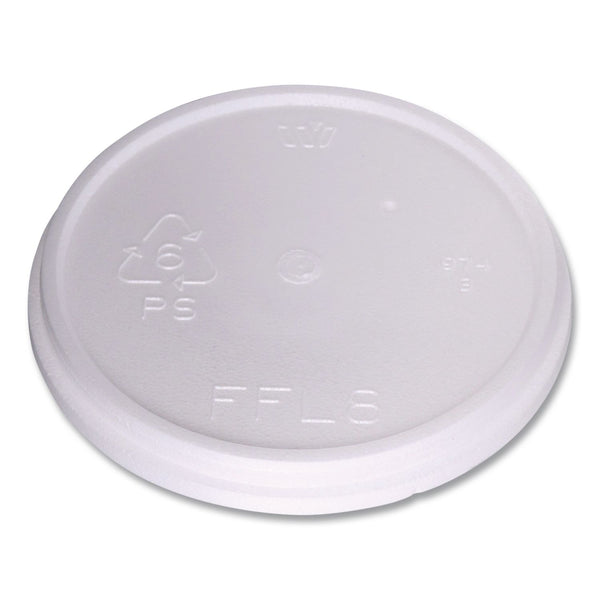 WinCup® Plastic Lids for Foam Cups and Bowls, Fits 8 oz to 16 oz Cups/5 oz to 10 oz Bowls, White, 500/Carton (WCP222086) Case of 500