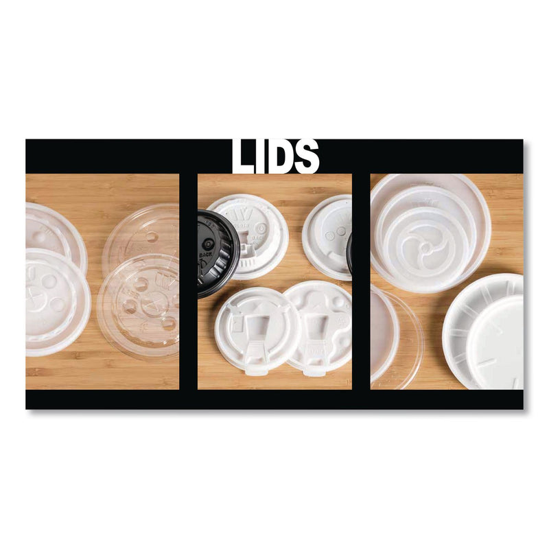WinCup® Plastic Lids for Foam Cups and Bowls, Slotted, Fits 12 oz to 24 oz Cold Cups, Translucent, 1,000/Carton (WCP221935) Case of 1000
