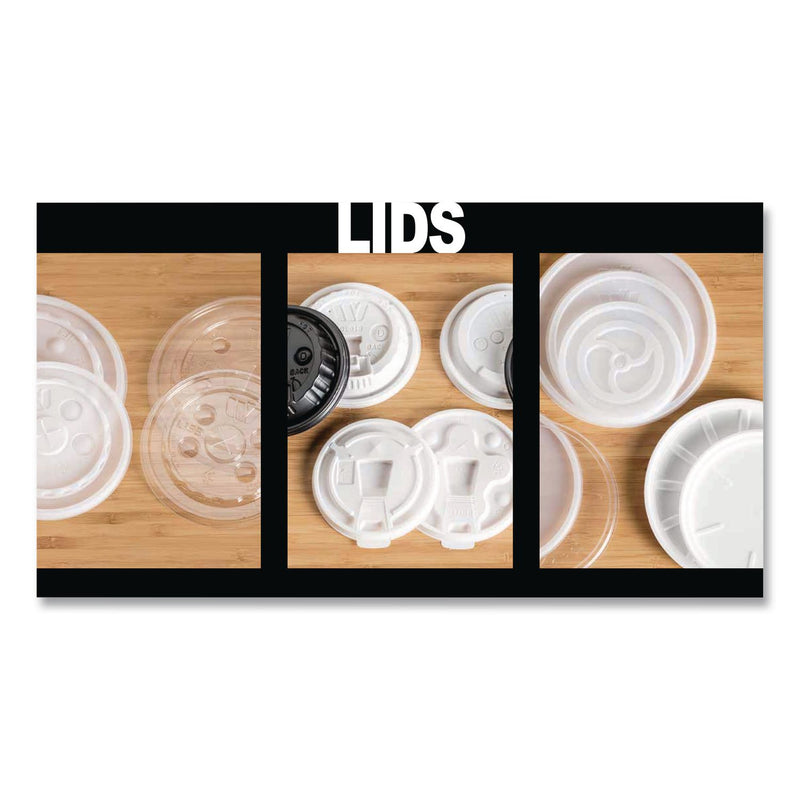 WinCup® Plastic Lids for Foam Cups and Bowls, Drink-Thru, Fits 10 oz Hot Cups, White, 1,000/Carton (WCP222064) Case of 1000