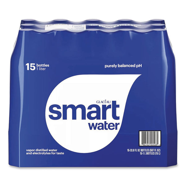 smartwater® Vapor-Distilled Water, Unflavored, 33.8 oz Bottle, 15/Carton (GRR22002684) Case of 15