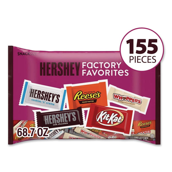 Hershey®'s Snack Size Bulk Candy Assortment, Assorted Flavors, Individually Wrapped, 155 Pieces (GRR22002629) Each