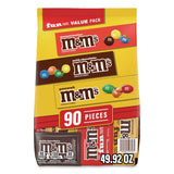 M & M's® Milk Chocolate, Peanut and Peanut Butter Fun Size Variety Pack, Assorted Flavors, Individually Wrapped, 90 Pieces (GRR22002630) Each