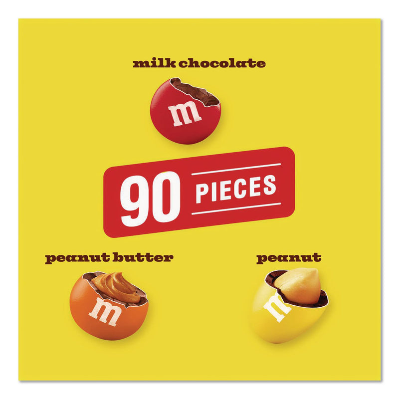 M & M's® Milk Chocolate, Peanut and Peanut Butter Fun Size Variety Pack, Assorted Flavors, Individually Wrapped, 90 Pieces (GRR22002630) Each
