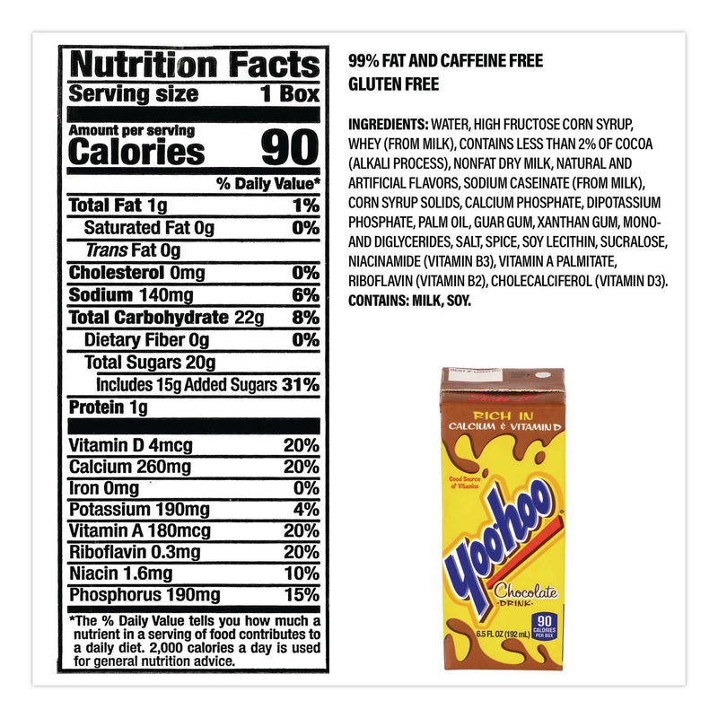 Yoo-hoo® Chocolate Drink Boxes, Chocolate, 6.5 oz Box, 40/Carton (GRR22002682) Case of 40