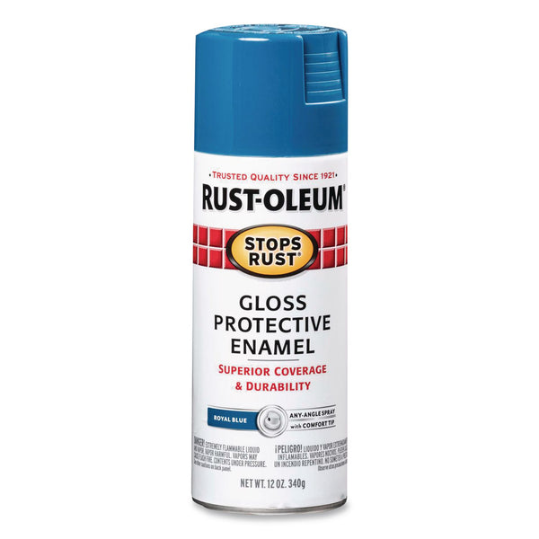 Rust-Oleum® Stops Rust Spray Paint, Gloss Blue, 12 oz Aerosol Can, 6/Carton (RST7727830) Case of 6
