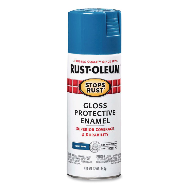 Rust-Oleum® Stops Rust Spray Paint, Gloss Blue, 12 oz Aerosol Can, 6/Carton (RST7727830) Case of 6