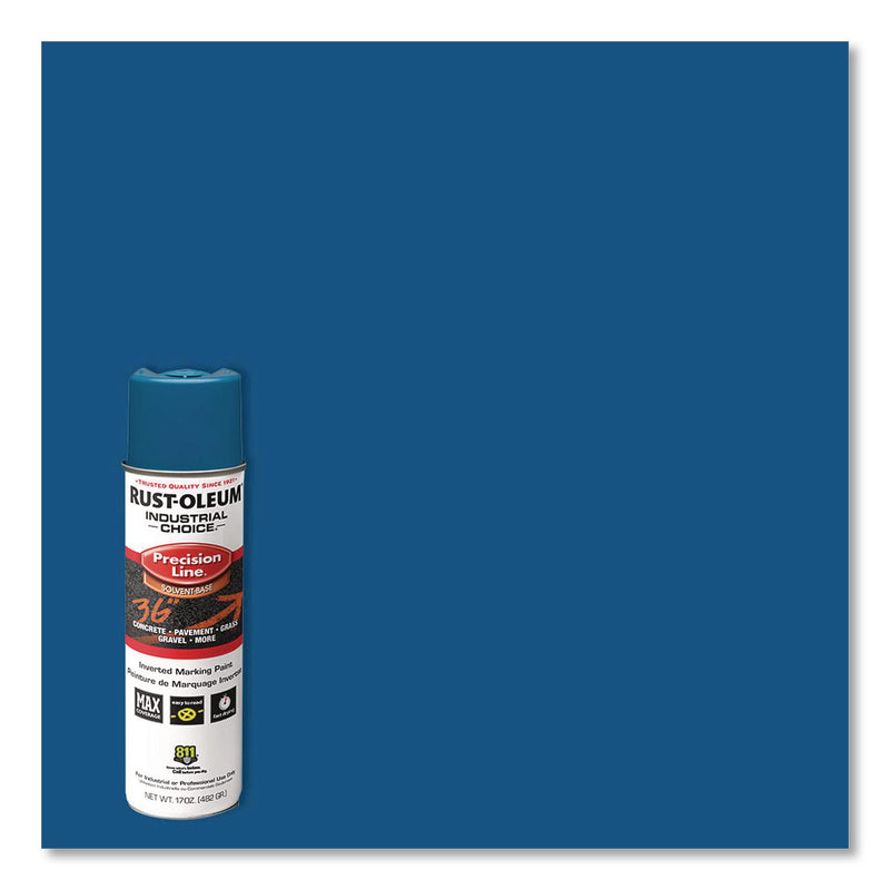Rust-Oleum® Industrial Choice M1600 System Solvent-Based Precision Line Marking Paint, Flat Blue, 17 oz Aerosol Can, 12/Carton (RST203022V) Case of 12