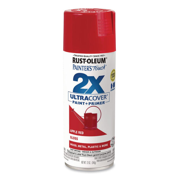 Rust-Oleum® Painter's Touch 2X Ultra Cover Spray Paint, Gloss Apple Red, 12 oz Aerosol Can, 6/Carton (RST334024) Case of 6