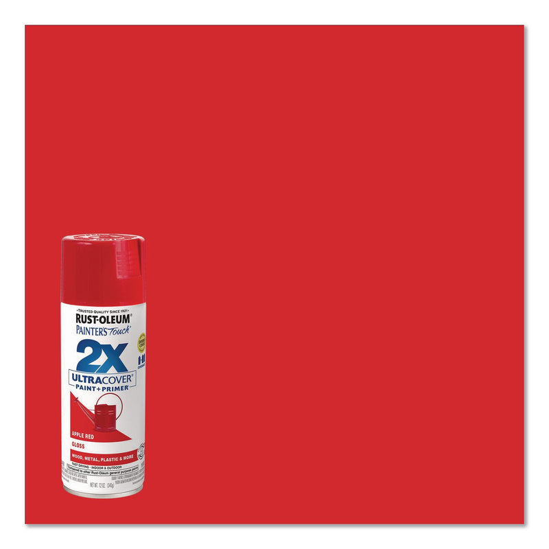 Rust-Oleum® Painter's Touch 2X Ultra Cover Spray Paint, Gloss Apple Red, 12 oz Aerosol Can, 6/Carton (RST334024) Case of 6
